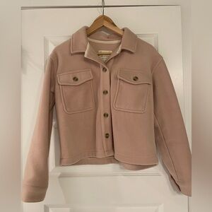 Altar’d State Asha Cropped Fleece Jacket, Dusty Rose, XS